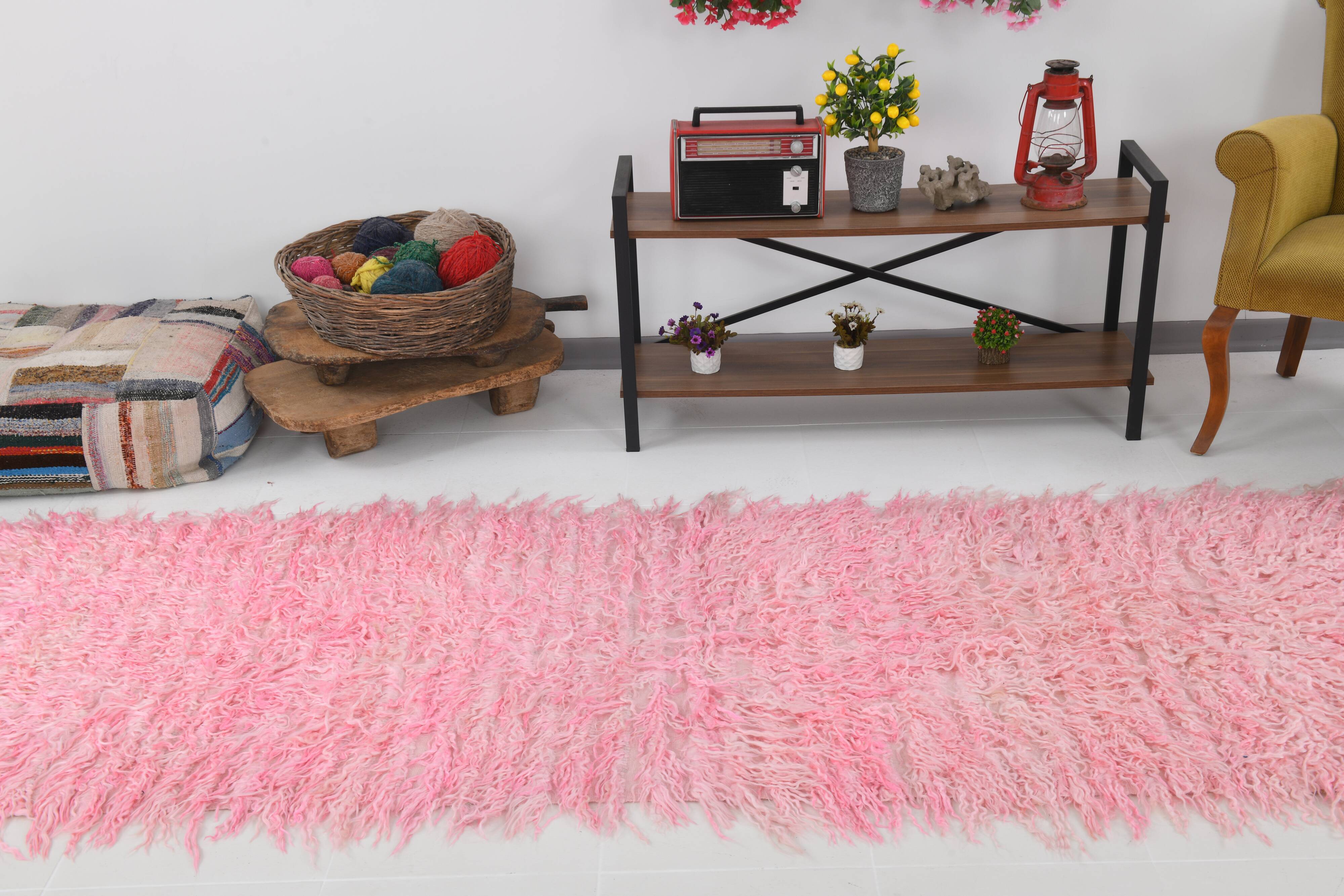 3x10 Dusty Pink Vintage Runner Rug 98x314Cm
