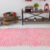 Tapis runeur rose vintage 98x314cm