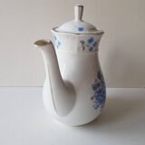 Blue floral teapot in fine bohemian porcelain signed TK Thun