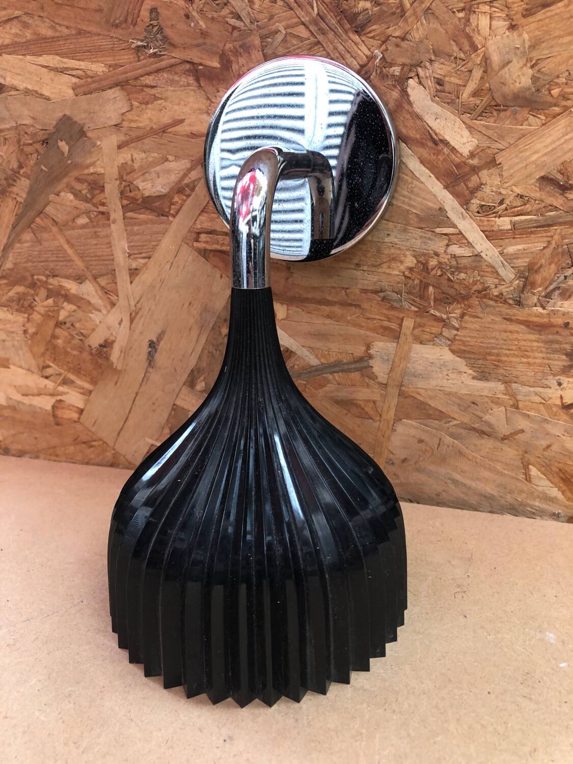 Old Wall Lamp E by KARTELL Design Laviani Bakelite Black + Chrome Metal #B015