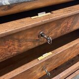 Louis-Philippe commode in walnut burl, Saint-Anne marble, mid-19th century.