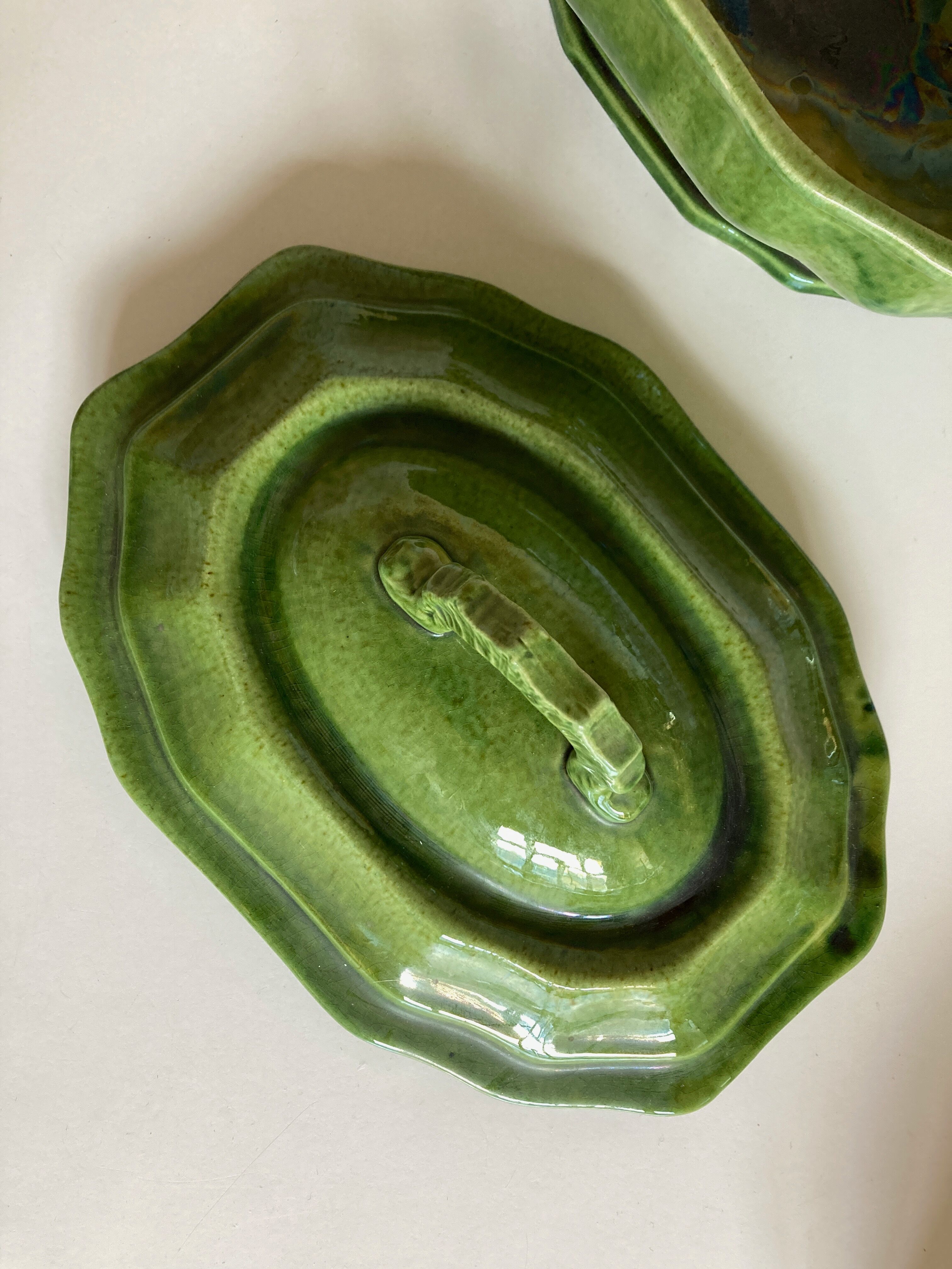 Soup bowl with godrons Aegitna Vallauris glazed earth 1950