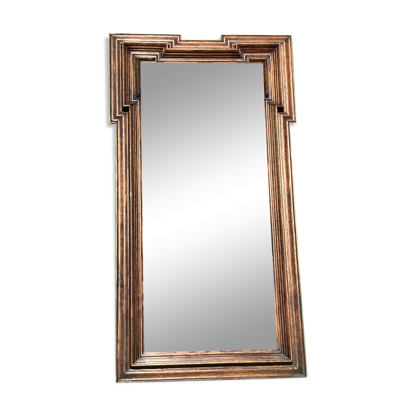 Dutch "Art Deco"wooden mirror 121 cm