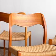 Set of 6 #71 teak chairs by Niels O. Møller, JL. Moller Mid Century