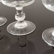 Set of 6 glasses on feet with water decoration grape and vine shoot