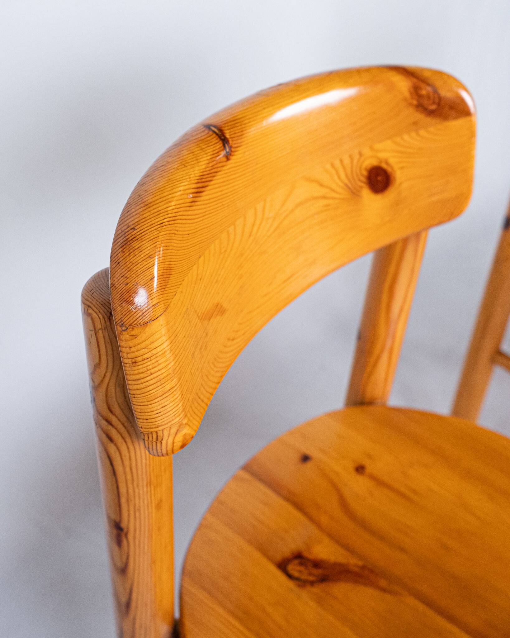 Set of 4 pine chairs by Rainer Daumiller, Denmark, 1970s