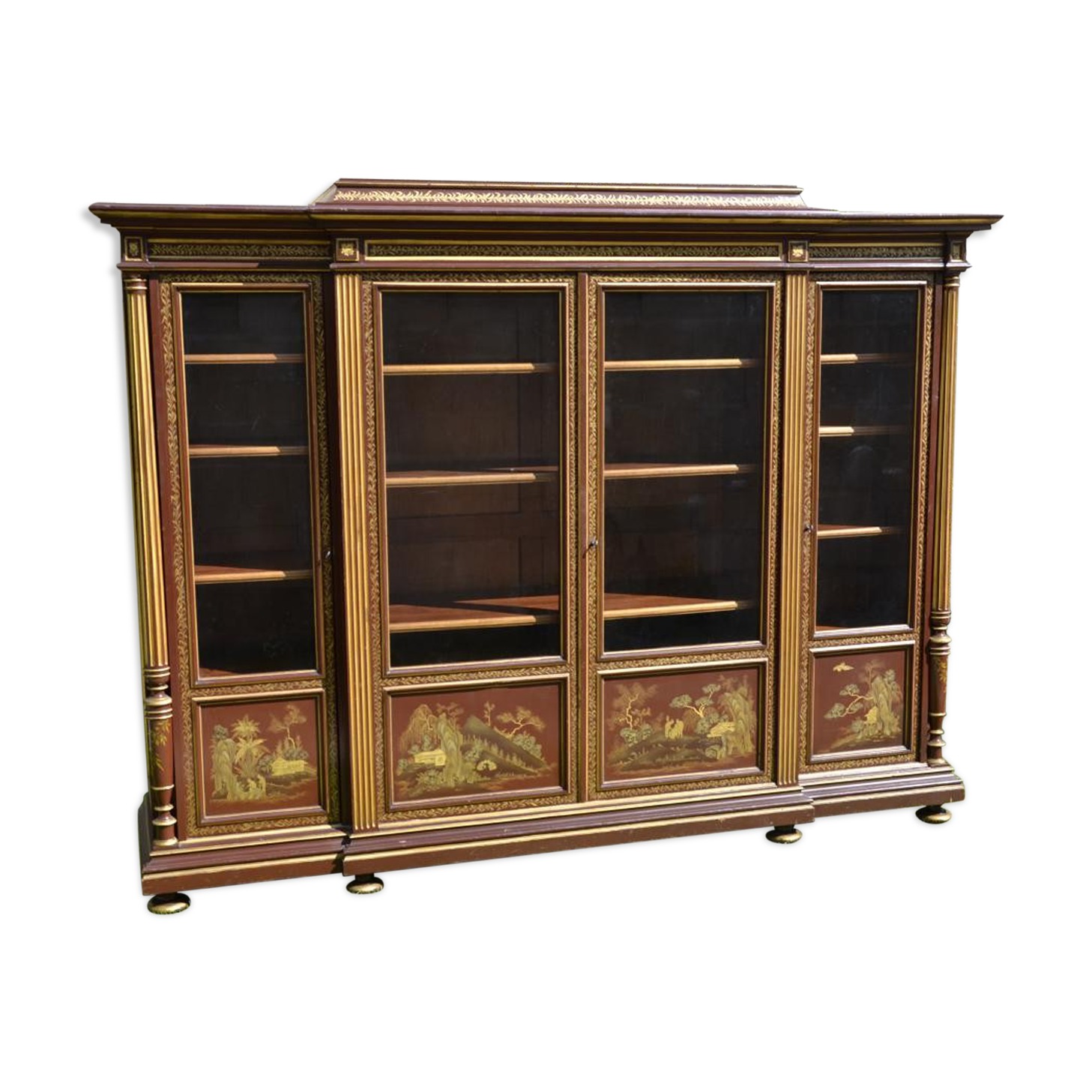 Laqué Library in Japanese Decorations Napoleon III Style - 19th Century