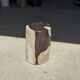 Small side table in black and white petrified wood H28 D18