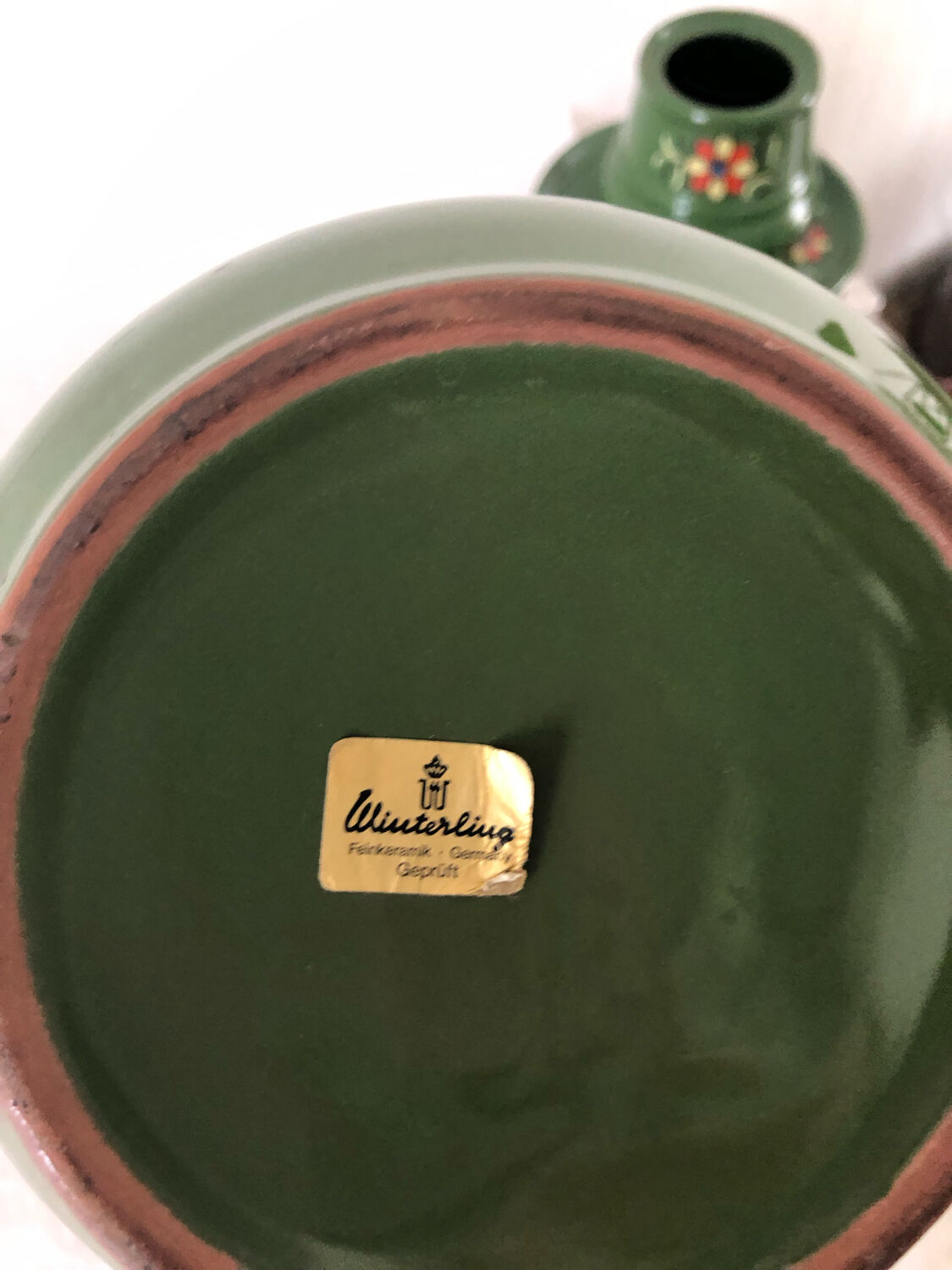 Set with coffee maker sugar milk pot and vintage Winterling plates