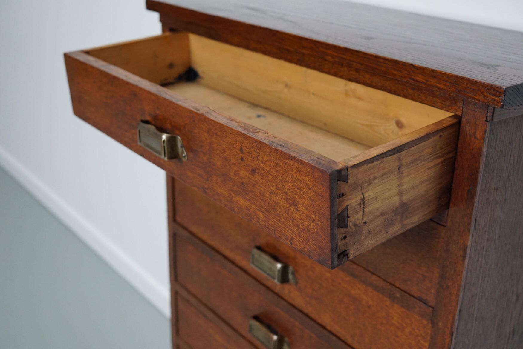 Dutch oak apothecary filing cabinet, 1930s
