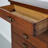Dutch oak apothecary filing cabinet, 1930s