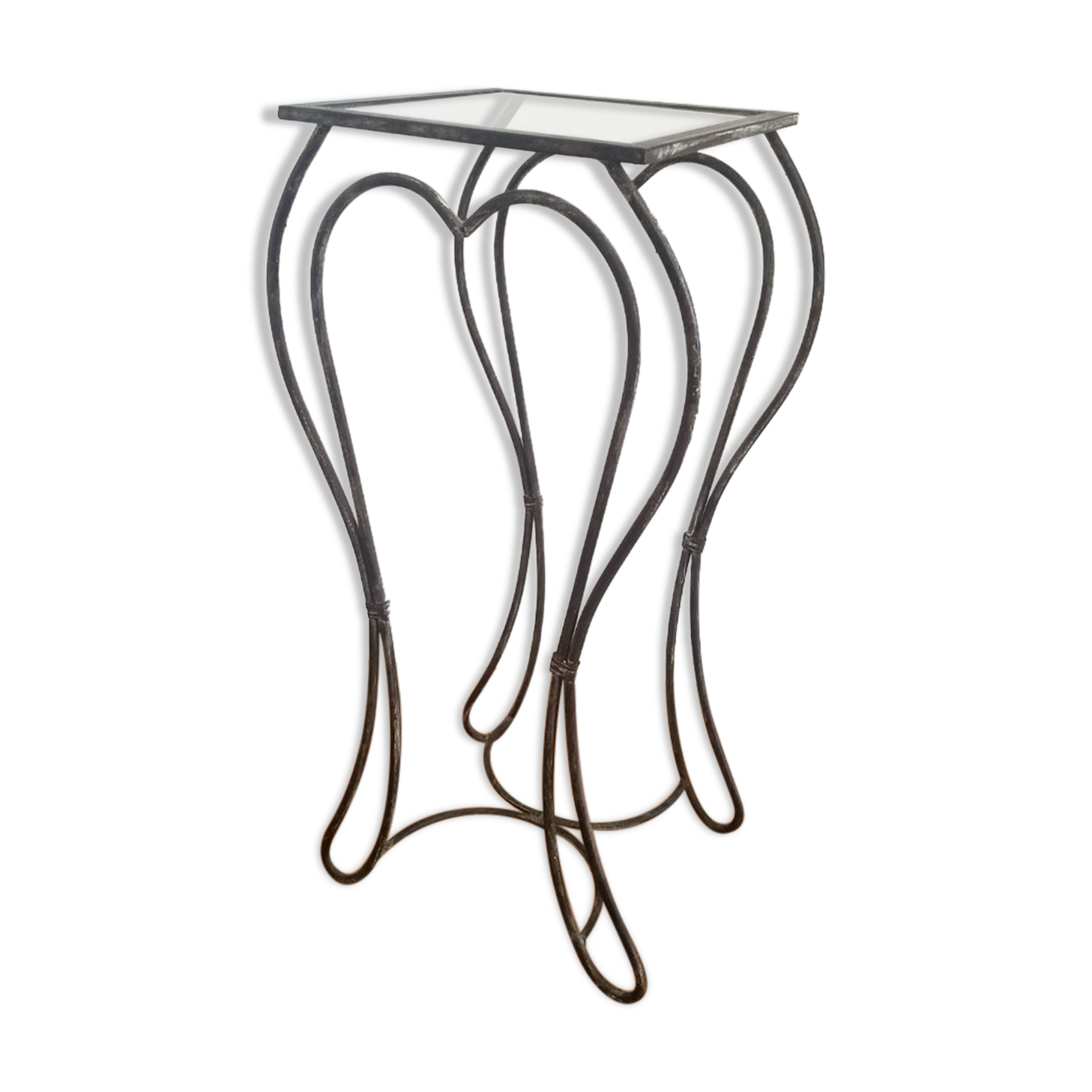 Wrought iron pedestal table