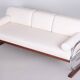 Bauhaus White Tubular Sofa in Beech, Chrome-Plated Steel & High Quality Leather attributed to Robert Slezák for Slezak Factories, Czech, 1930s