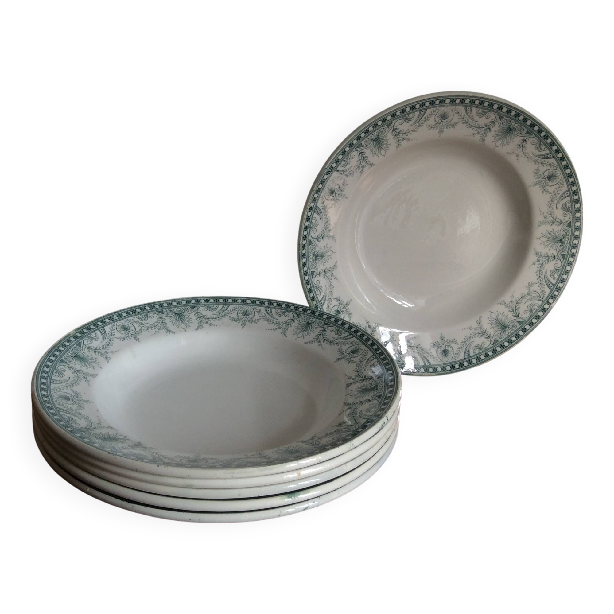 6 Terre de Fer soup plates