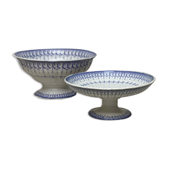 Compotier and salad bowl terre de fer Creil et Montereau