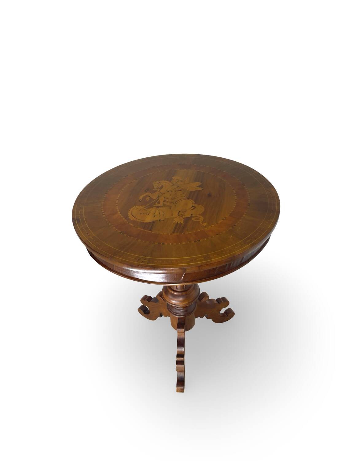 an antique Italian Sorrento occasional table top, from the 19th