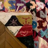 Morocco multi-color fabric carpet with berber alphabet