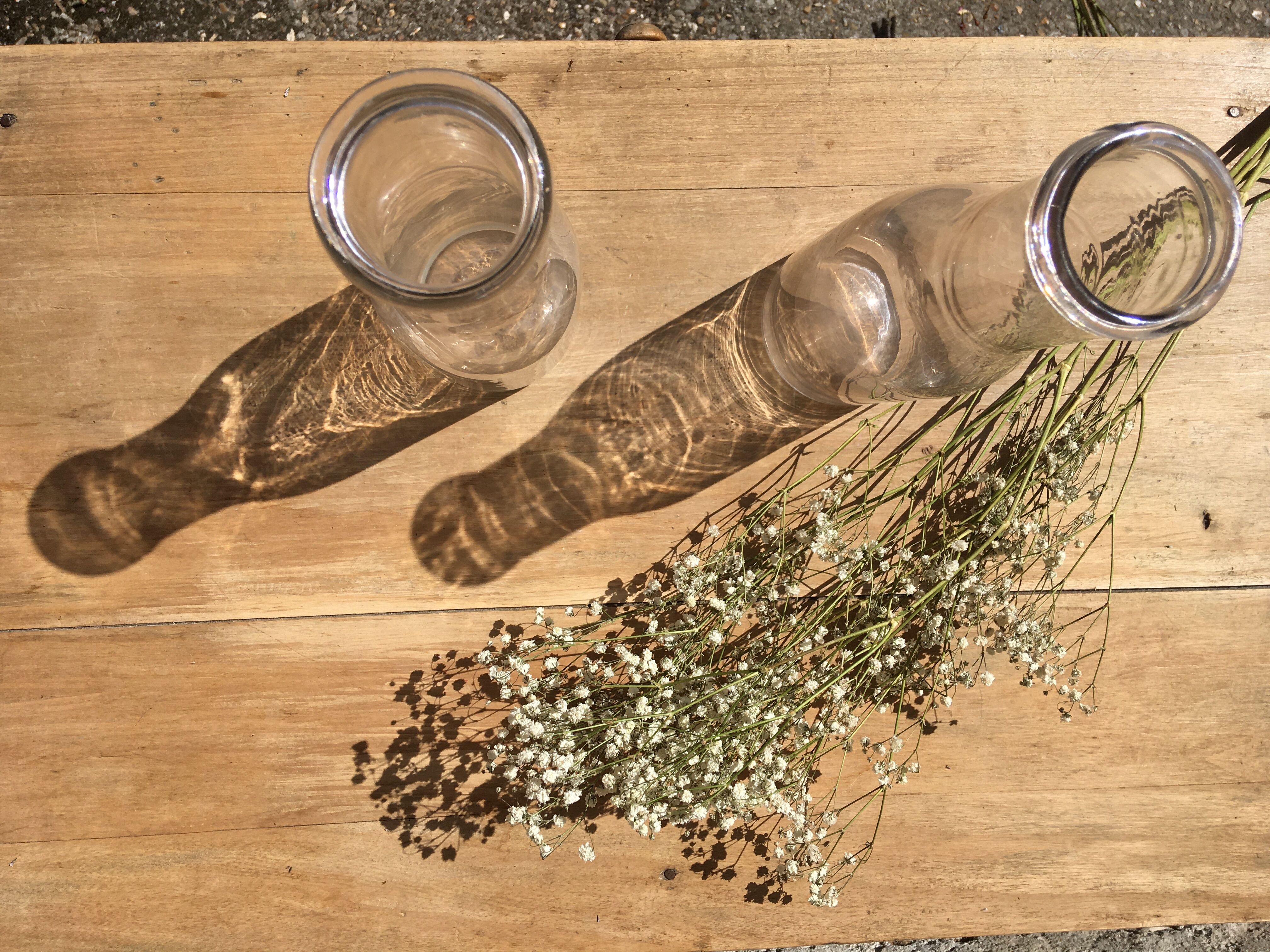Pair of old milk bottles