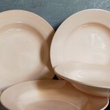 Six assiettes faïence pastel de digoin et sarreguemines anciennes