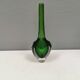 Handmade Murano vase in green and transparent. Estimated 1970-1980