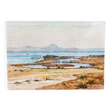 Watercolor by Michèle Cortegiani, landscape of Sicily