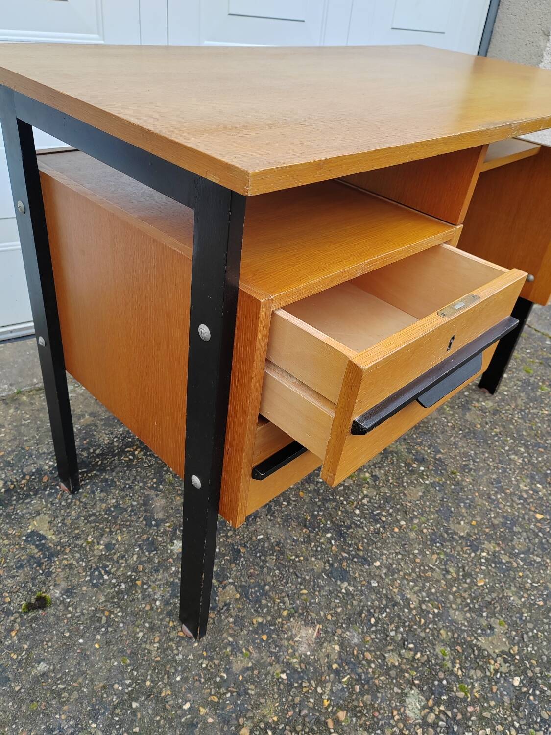 Vintage blond wood desk