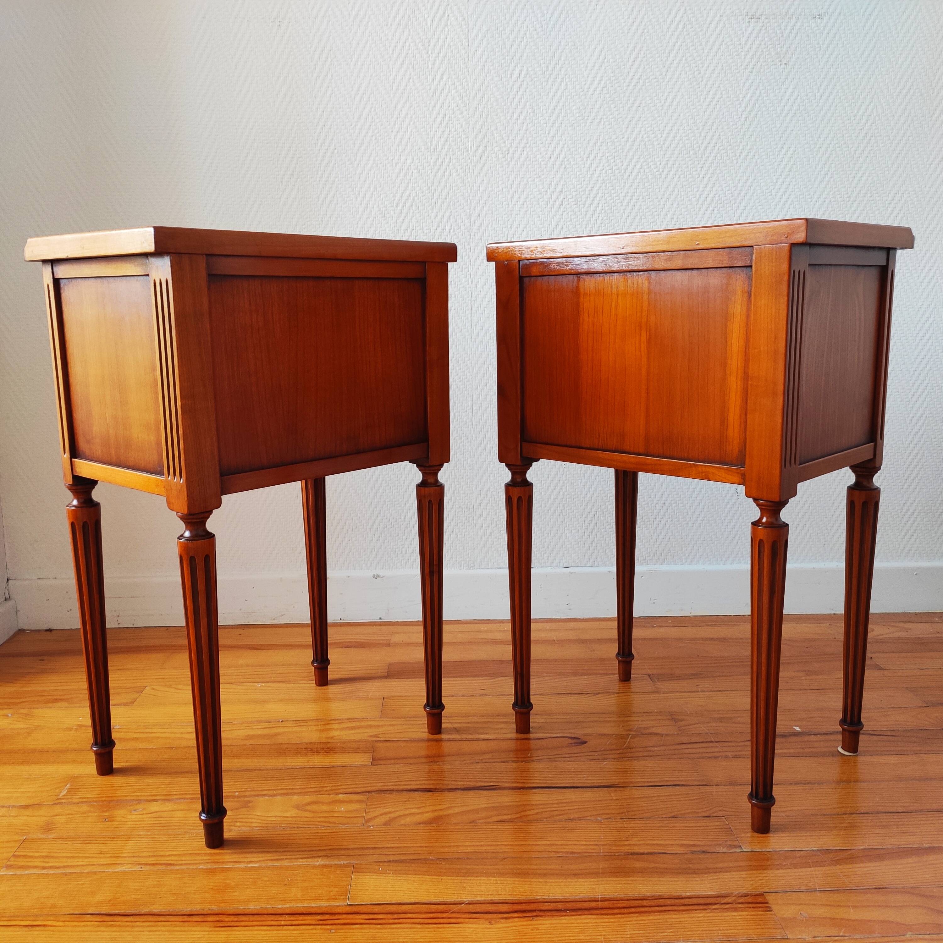 Pair of Louis XVI style bedside tables