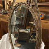 Miroir osier 1950-1960
