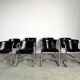 Vintage dining chairs by Willy Rizzo for Cidue set of 8, 1970s