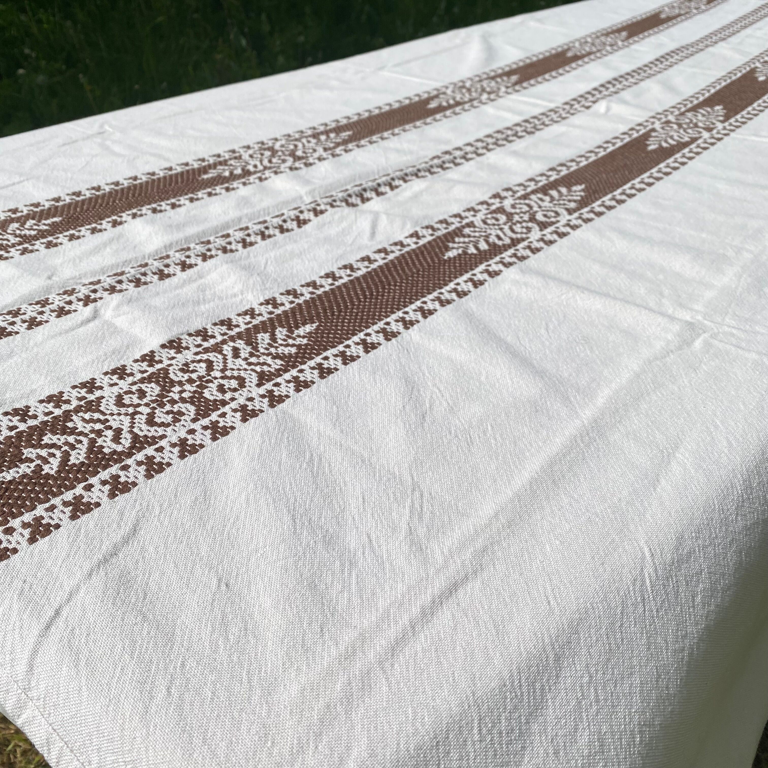 Vintage reversible rectangular tablecloth 140 X 180