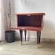 Vintage wood and brass bedside table, 1950s