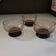 3 etched smoked glass bowls – Art Deco style – France, 1950s