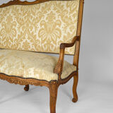 Louis XV style bench in carved oak