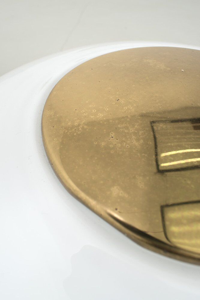 Ceiling Lamp with Brass and Glass