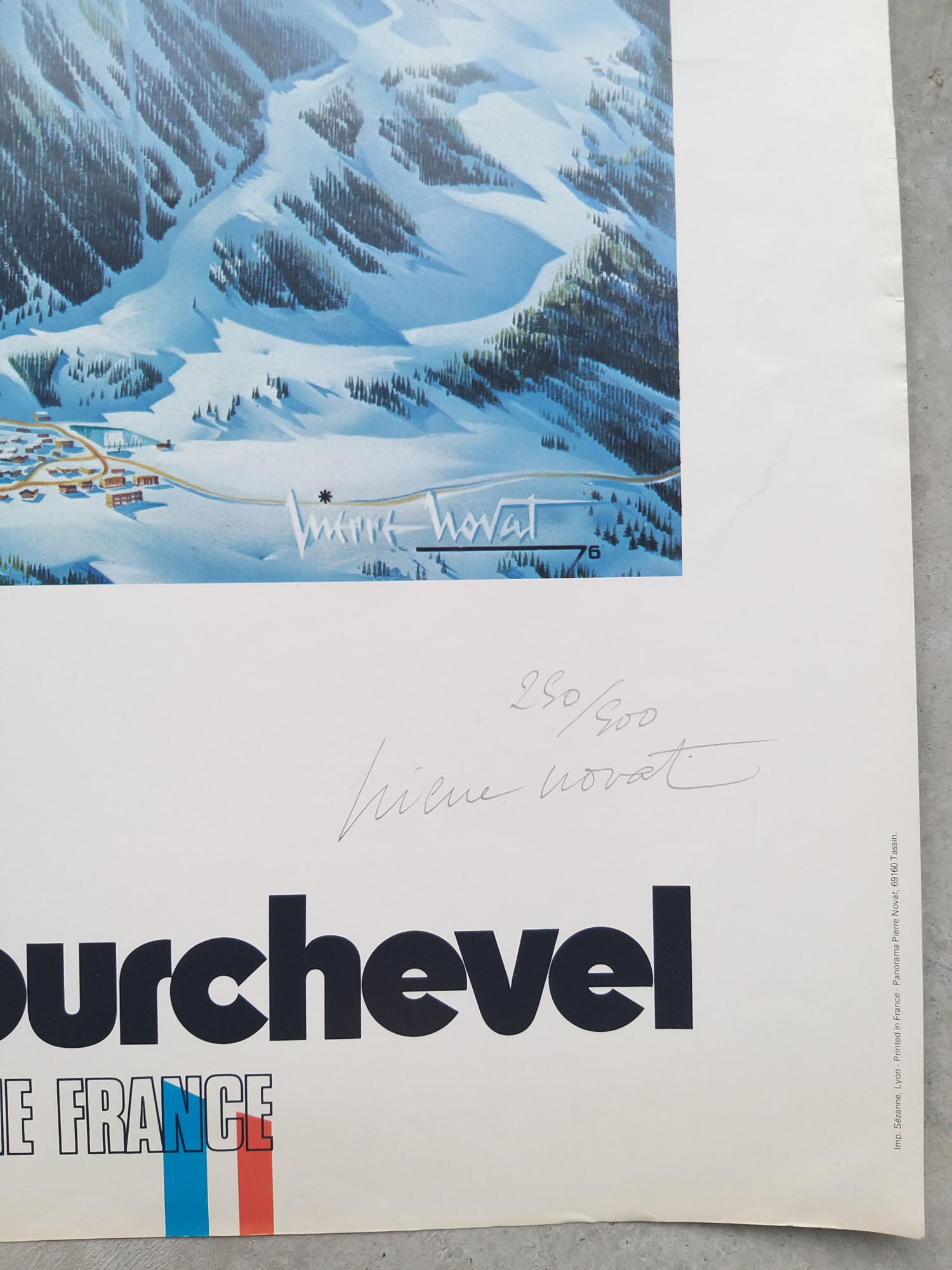 Vintage panorama/ski poster/Poster of Courchevel by Pierre Novat - 1976
