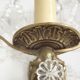 Pair vintage french ornate single wall lights with crystal drops 3138