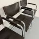 Lot of 5 tubular metal leather chairs designed by Mart Stam, Bauhaus, 1970s.