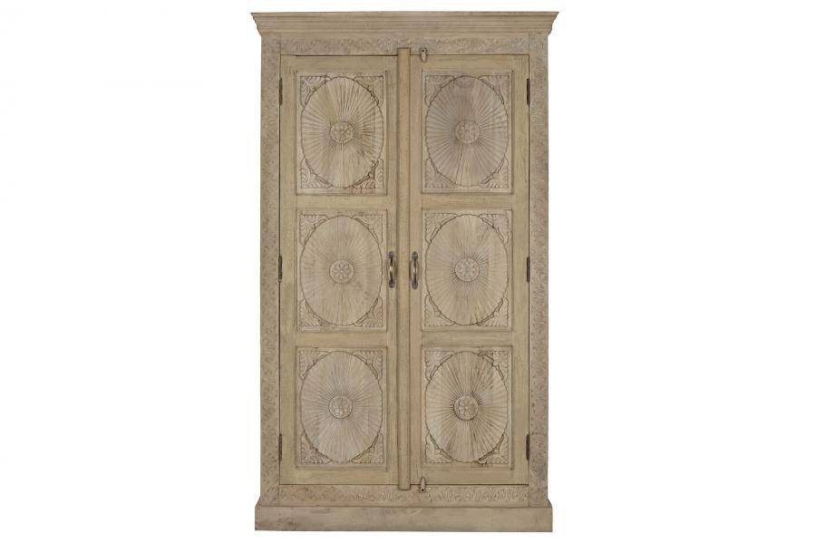 Armoire mangue 125x43x214 sculpture naturel