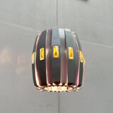 Metal pendant lamp and prism model in white mid-century by Werner Schou for Coronell Elektro, Denmark, 1960s.