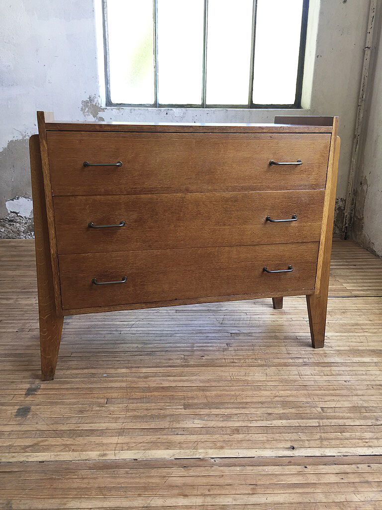 Vintage chest of drawers gilded oak