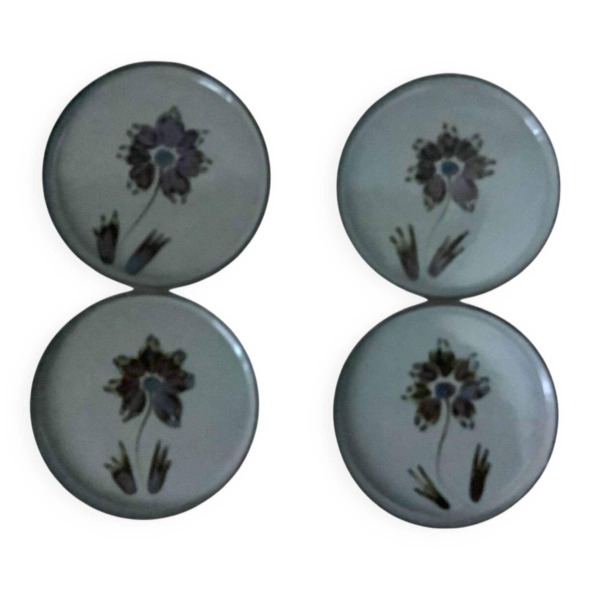 4 assiettes en grès, France