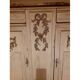 Sideboard 2 doors and 2 drawers with floral decorations, white patinated furniture