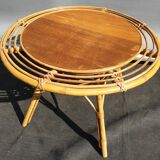 Bamboo and rattan side table