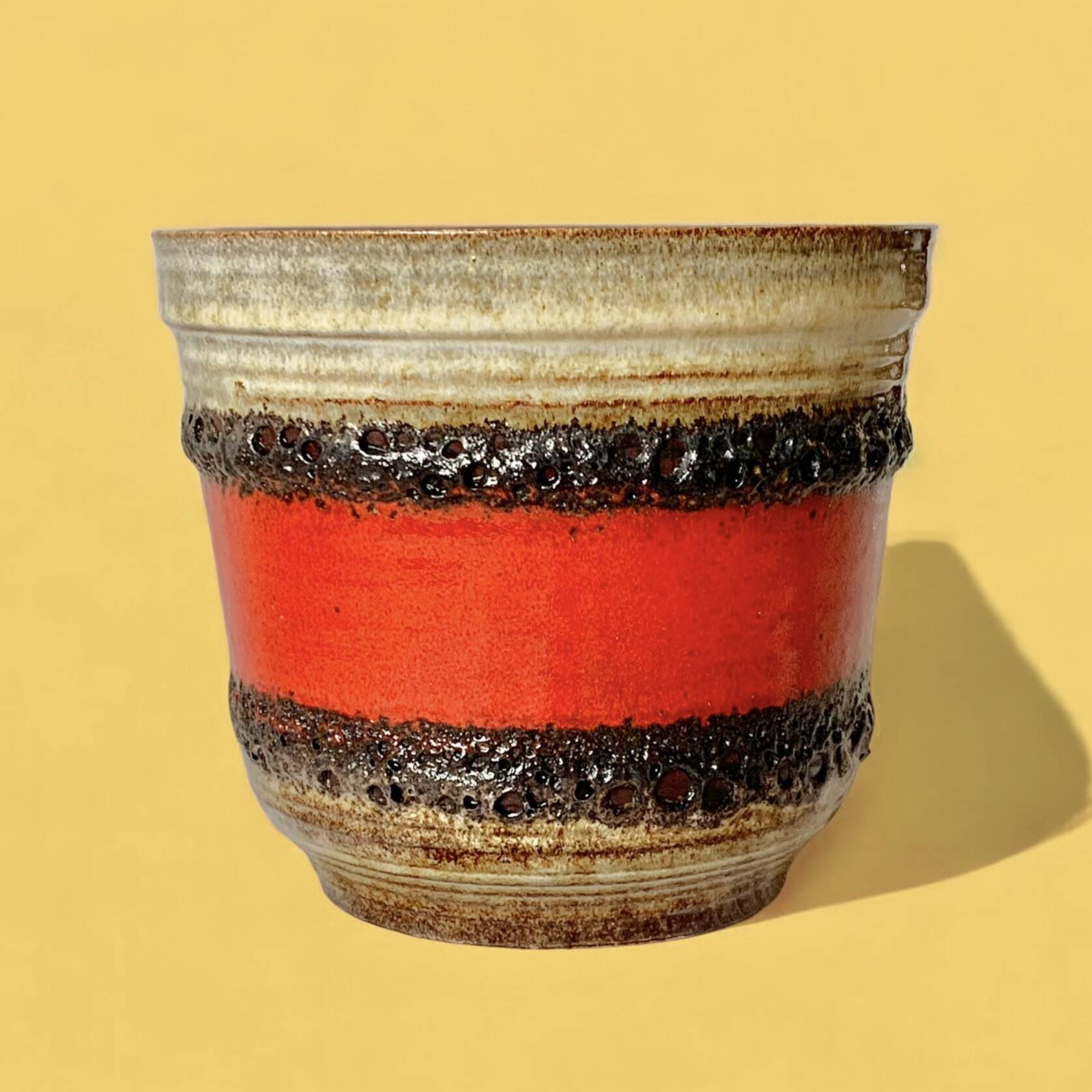 Large Bay Keramik plant pot - West Germany - Fat Lava - 633 22