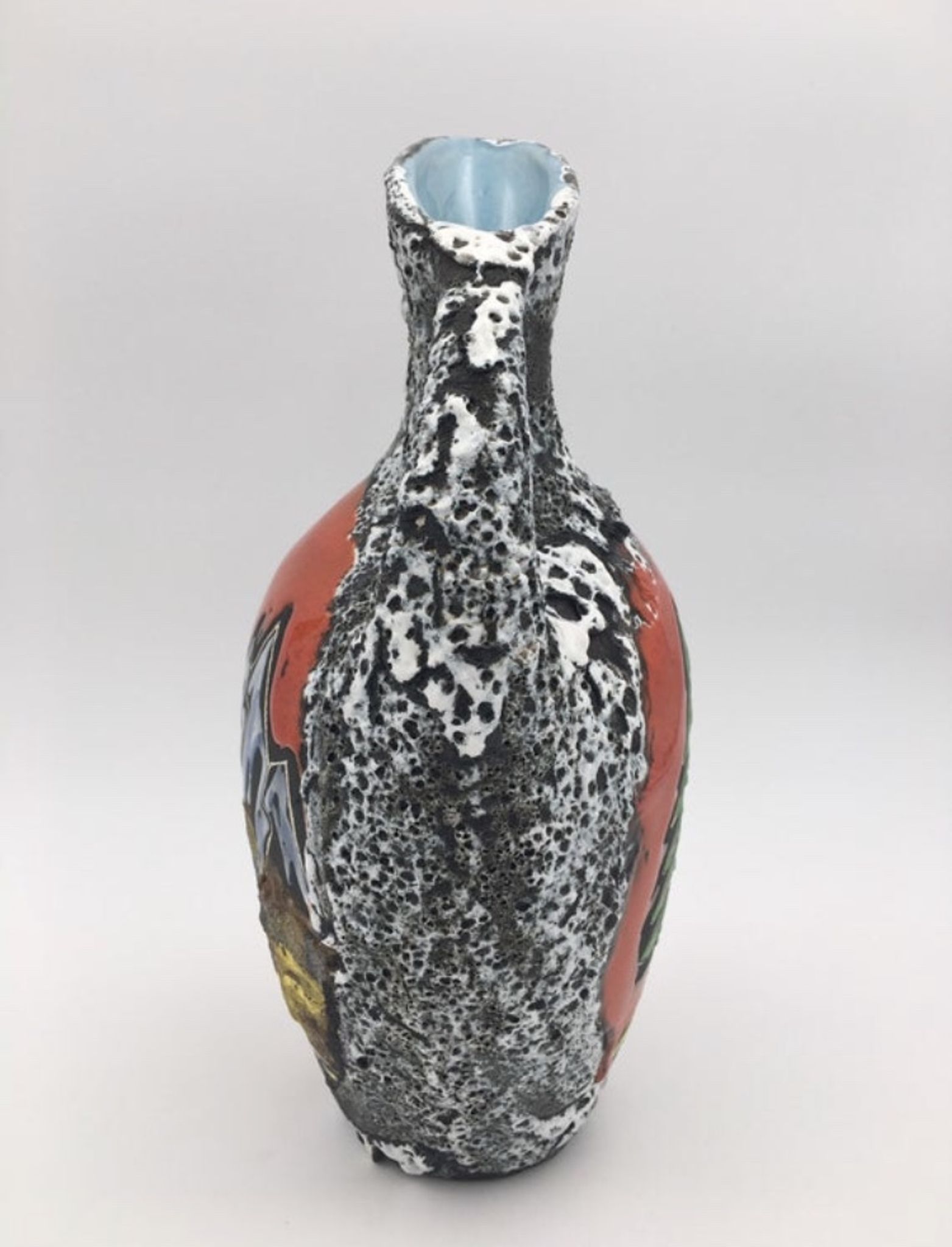 Enamelled ceramic vase Fat Lava, signed Pugi, numbered, circa 1950/1960
