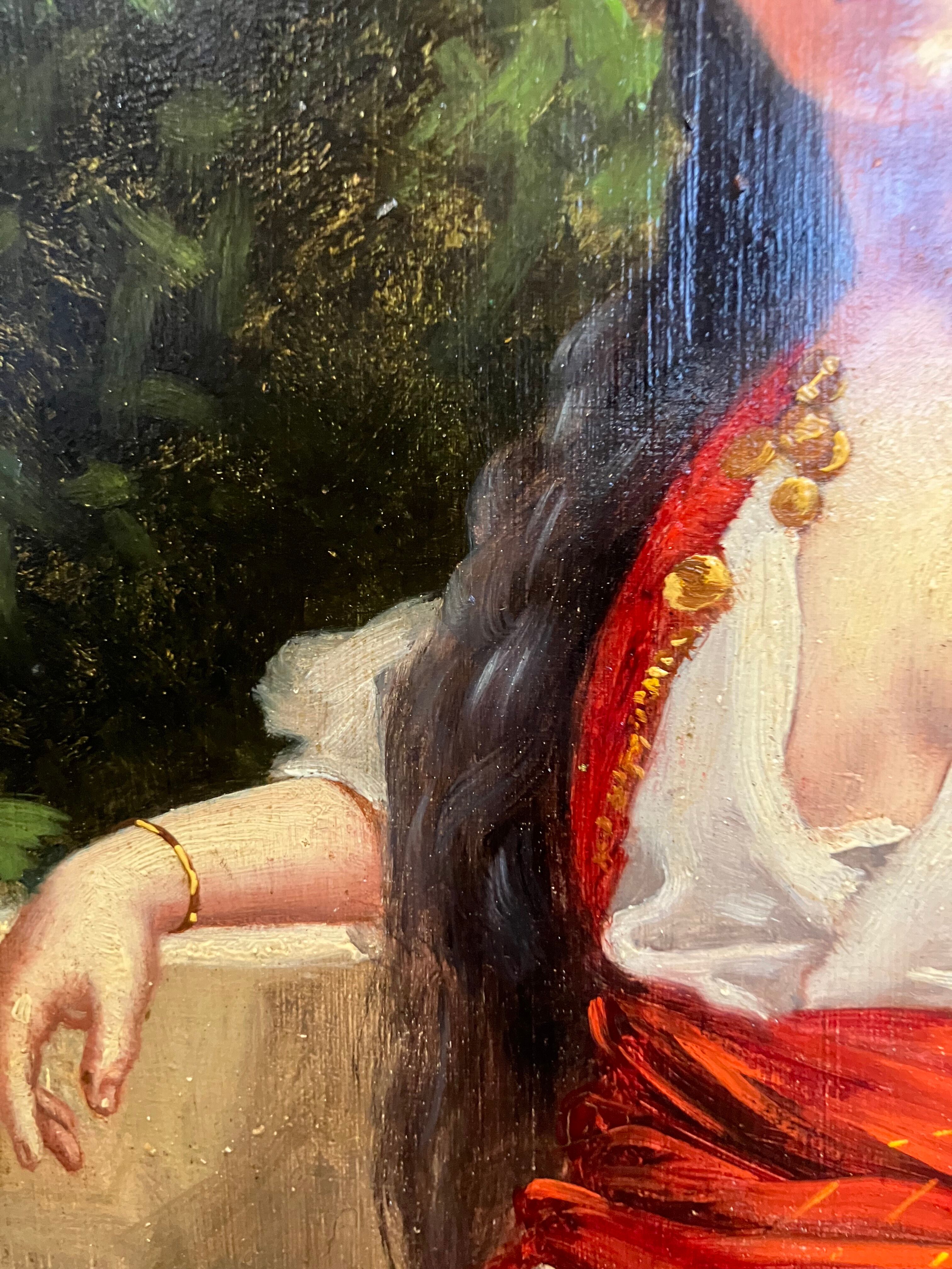 Orientalist painting the lemon merchant oil on panel nineteenth