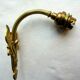 Art Deco art brass carved with acanthus, pink tulip in colorless glass