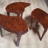 Coffee table in thuya magnifying glass 1960