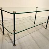 60s glass coffee table