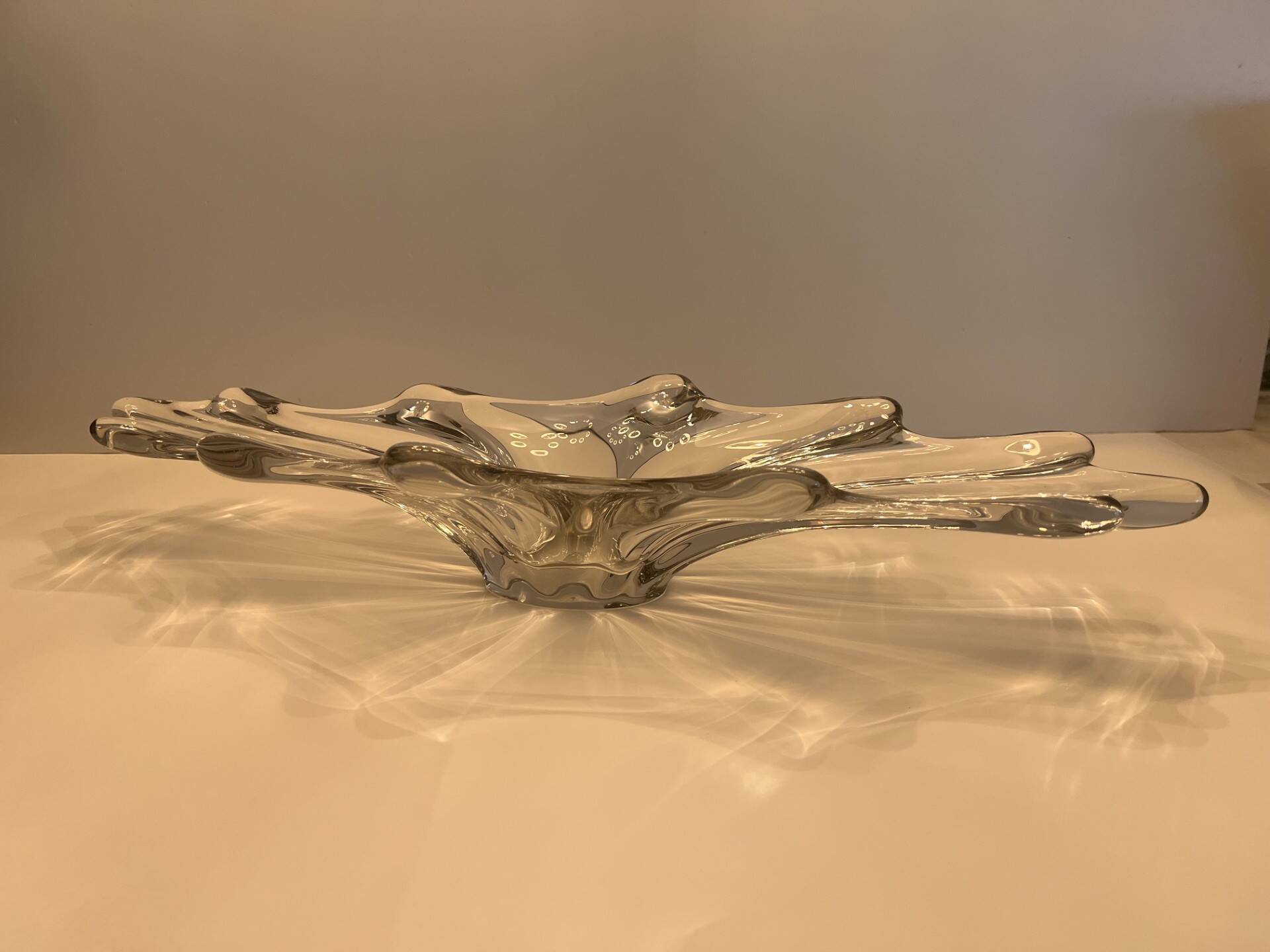 Large vintage crystal centrepiece bowl